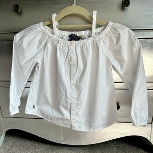 Polo by Ralph Lauren girls white button up blouse 100% cotton size 6x